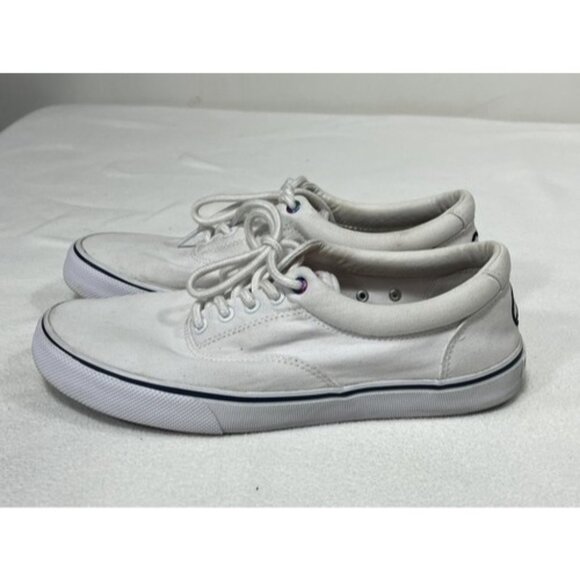 Men’s Sz 9.5 Sperry Shoes Rainbow Bottoms Peace Love LBGTQ White Pride STS23809 - Picture 7 of 14